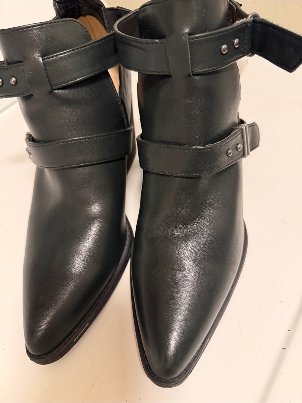 SOUL Naturalizer Dark Green Pointed Ankle Booties with Double Straps